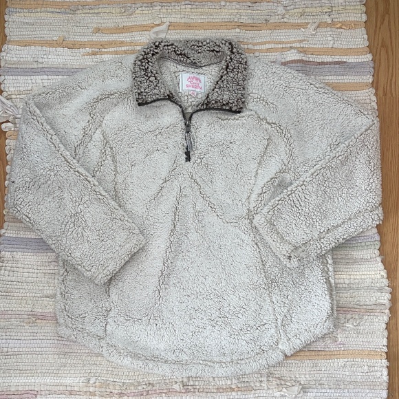 Cozy Sherpa Tops - EUC Cozy Sherpa Cream Quarter Zip Pullover Top Size XXL
